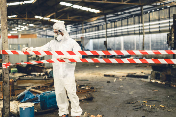 Professional Sewage Cleanup technician working in North Canton, OH